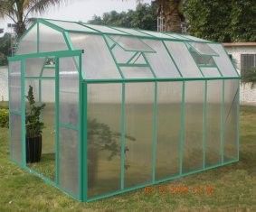 Ucuz küçük boyutu 10mm UV ikiz-duvar hobi sera polikarbonat ahır 8' X 12' GH0812