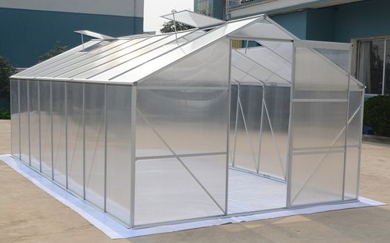 กรอบอลูมิเนียมแผ่นโพลีคาร์บอเนตเรือนกระจกบ้านและสวนสำหรับ Hydroponics มะเขือเทศ / ผัก