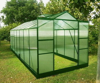 ทนทาน 10mm แฝดผนังโพลีคาร์บอเนตงานอดิเรกโรงเรือนขาย 8 &#39;x 14&#39;