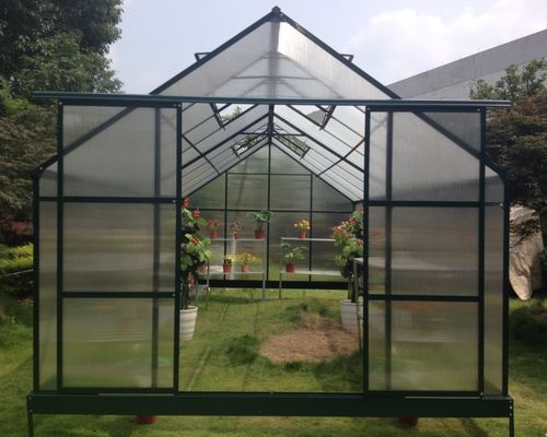 Modulare 6mm Polycarbonats-Hobby-Gewächshaus-Ausrüstungen für Kindertagesstätte mit doppelter Schiebetür
