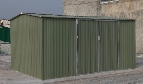 Υπαίθριος κήπος μετάλλων κορυφών συνήθειας που ρίχνεται/Carport, γαλβανισμένα φύση πόδια αποθήκευσης 10x12 εργαλείων χάλυβα