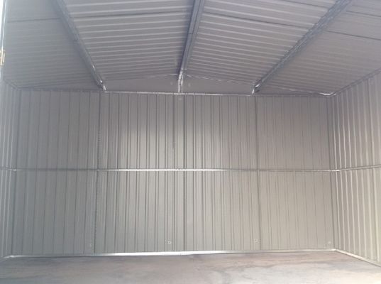 Prefab Modular เอเพ็กซ์เมทัลการ์เด้นหลั่ง 10x12 Ft สำหรับอุตสาหกรรม / พาณิชย์ต้นแบบ