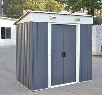 السقيفة المحتجز سقف التخزين المعدنية مع 8X6ft، الزنك إطار من الصلب حديقة المعادن السقيفة