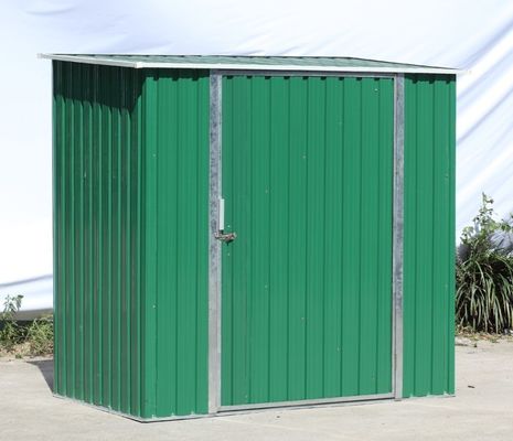 Одиночная дверь качания 6x4 ft с легкой собирает сарай металла DIY, зеленый цвет металла полинянный садом малый
