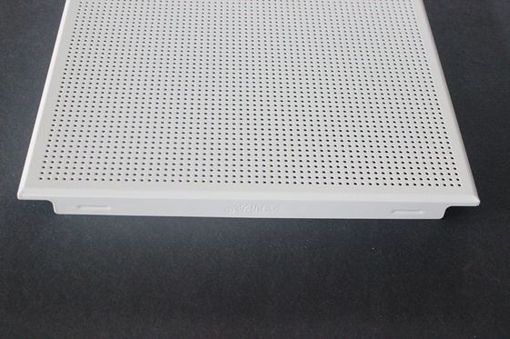 Tahan Cuaca Langit-langit Akustik Ubin Aluminium / Galvanized Steel White Coated