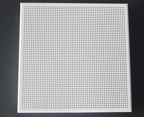 Tahan Cuaca Langit-langit Akustik Ubin Aluminium / Galvanized Steel White Coated