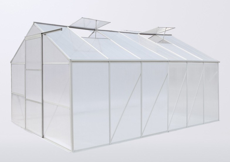 4mm / 6mm Polycarbonate Vườn nhà kính Đối với Nursery / Flower, Độc Sliding Door