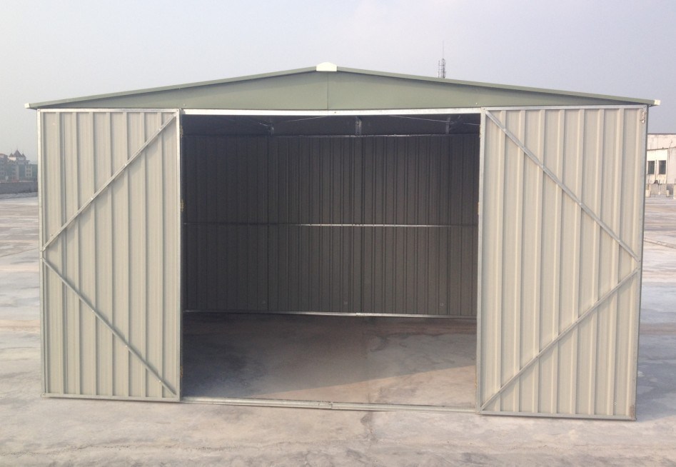 Prefab Modular เอเพ็กซ์เมทัลการ์เด้นหลั่ง 10x12 Ft สำหรับอุตสาหกรรม / พาณิชย์ต้นแบบ